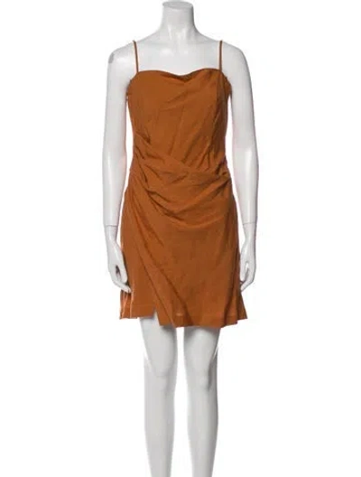 Pre-owned Astr Square Neckline Mini Dress In Orange