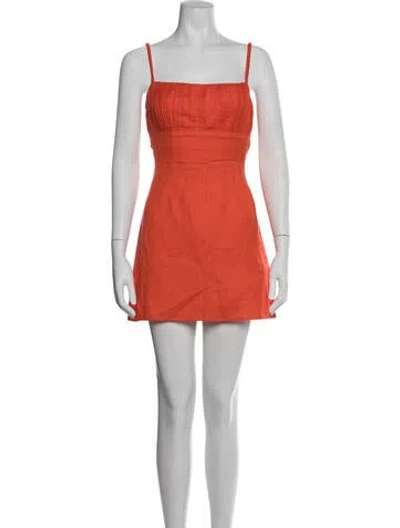 Pre-owned Astr Square Neckline Mini Dress In Orange