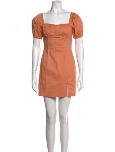 Pre-owned Astr Square Neckline Mini Dress In Orange