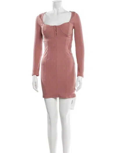 Pre-owned Astr Square Neckline Mini Dress In Pink