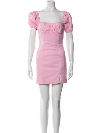 Pre-owned Astr Square Neckline Mini Dress In Pink