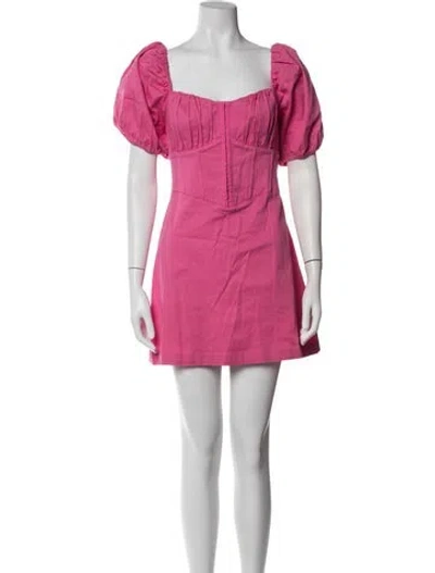 Pre-owned Astr Square Neckline Mini Dress In Pink