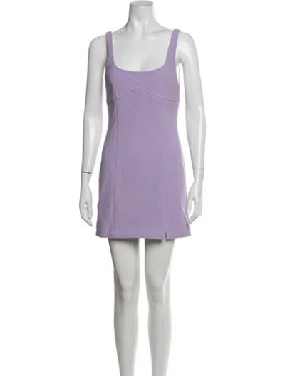 Pre-owned Astr Square Neckline Mini Dress In Purple