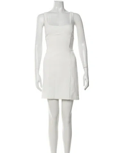 Pre-owned Astr Square Neckline Mini Dress In White