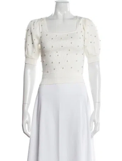Pre-owned Astr Square Neckline Sweater In White