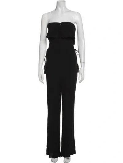 Pre-owned Astr Strapless Jumpsuit In Black/blue