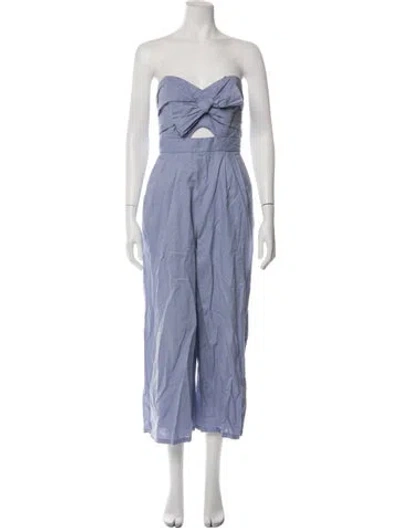 Pre-owned Astr Strapless Jumpsuit In Blue