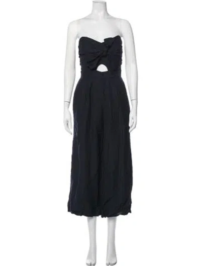 Pre-owned Astr Strapless Jumpsuit In Blue
