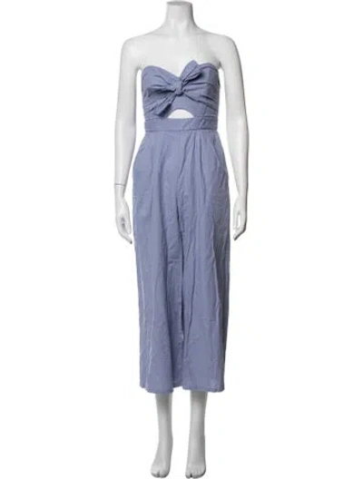Pre-owned Astr Strapless Jumpsuit In Blue