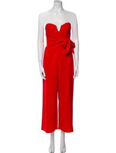 Pre-owned Astr Strapless Jumpsuit W/ Tags In Red
