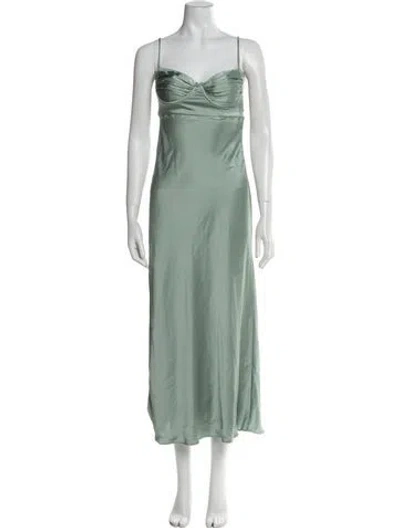 Pre-owned Astr Strapless Long Dress In Green