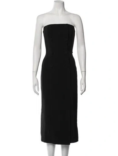 Pre-owned Astr Strapless Midi Length Dress In Black