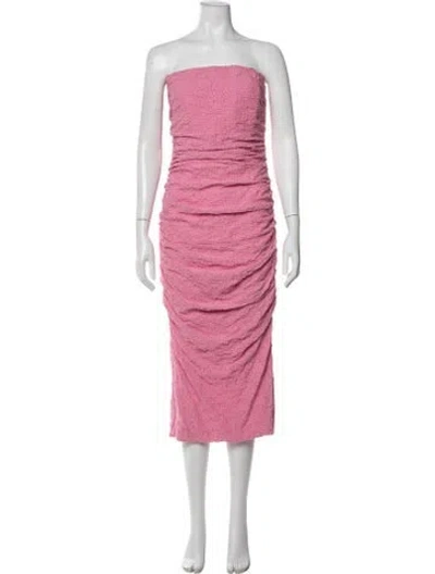 Pre-owned Astr Strapless Midi Length Dress W/ Tags In Pink