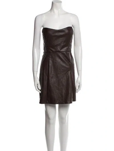 Pre-owned Astr Strapless Mini Dress In Brown