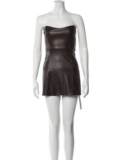 Pre-owned Astr Strapless Mini Dress In Brown