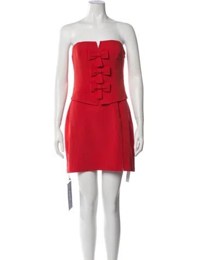 Pre-owned Astr Strapless Mini Dress In Red