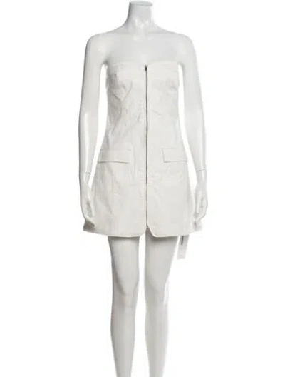 Pre-owned Astr Strapless Mini Dress In White