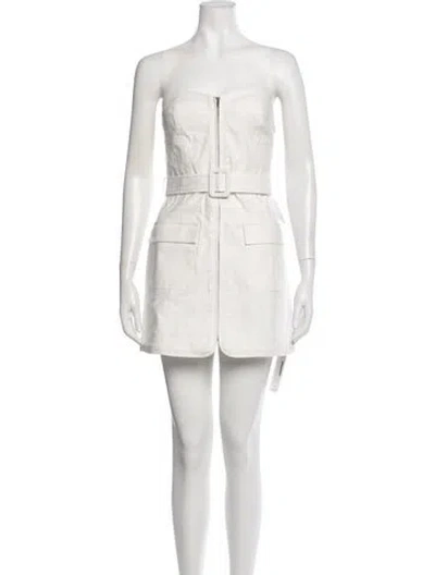 Pre-owned Astr Strapless Mini Dress In White