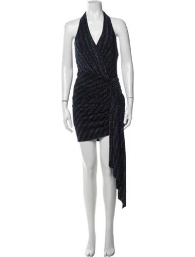 Pre-owned Astr Striped Mini Dress In Black/blue