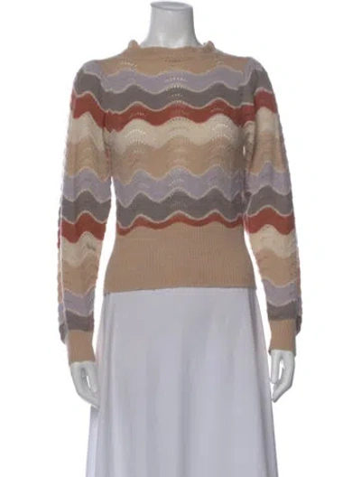 Pre-owned Astr Striped Mock Neck Sweater In Neutral