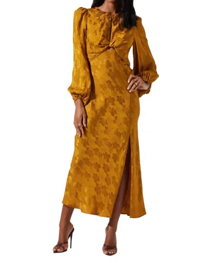 Astr Suzy Floral Cutout Dress In Mustard In Yellow