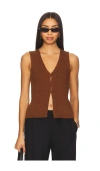 Astr The Label Taimi Sweater Vest In Brown