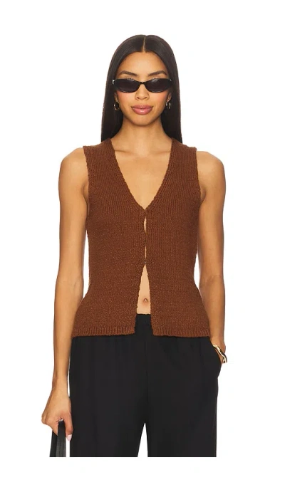 Astr Taimi Sweater Vest In Brown