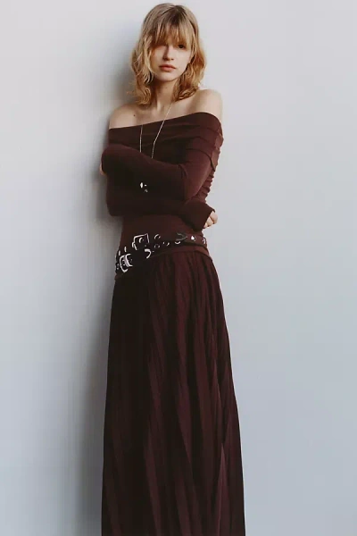 Astr Tanaia Off-shoulder Drop-waist Maxi Dress In Multi