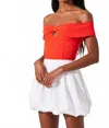 Astr The Label Telayna Off The Shoulder Top In Red