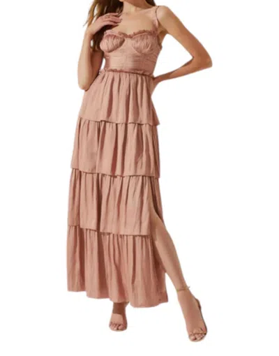 Astr Tempany Dress In Mauve In Brown