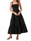Astr The Label Temperance Tiered Corset Midi Dress In Black