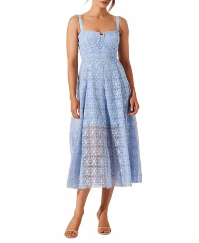 Astr Tenna Lace Bustier Dress In Light Blue