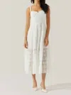 Astr Tenna Lace Bustier Midi Dress In White