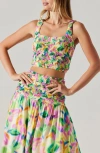 Astr The Label Abstract Print Crop Top In Lavender Multi