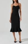 Astr The Label Adana Bow Strap Ruffle Midi Dress