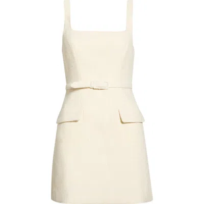 Astr The Label Adelyn Belted Tweed Minidress In White