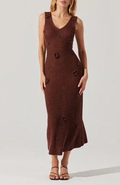Astr The Label Ainhoa Sleeveless Sweater Dress In Brown