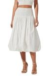 Astr The Label Alani Shirred Waist Bubble Hem Skirt In White
