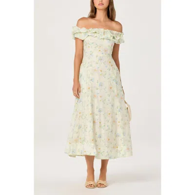 Astr The Label Alannah Floral Print Off The Shoulder Dress In Multi