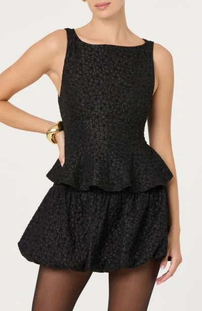 Astr The Label Alea Sleeveless Peplum Top In Black