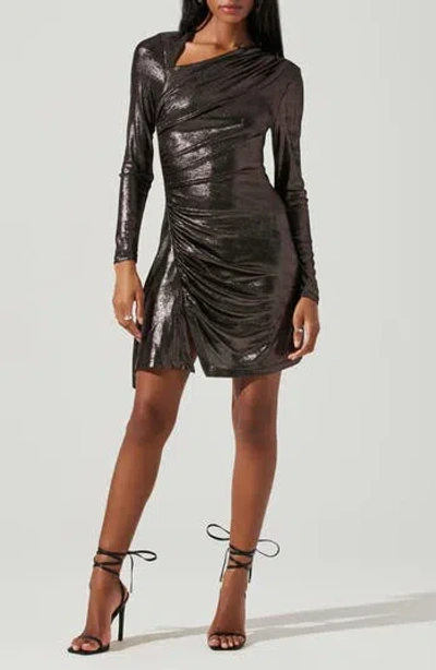 Astr The Label Alexa Long Sleeve Minidress In Brown