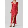 Astr The Label Allexina Tie Shoulder Maxi Dress In Red