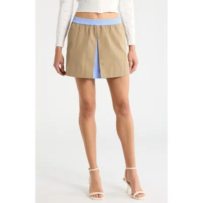 Astr The Label Alycia Slit Miniskirt In Neutral