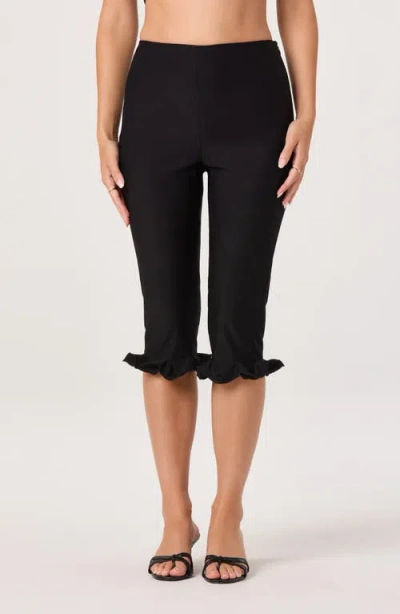 Astr The Label Amalie Slim Capri Pants In Black