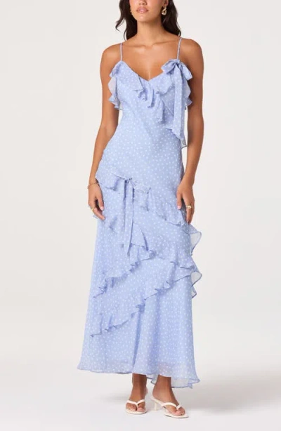 Astr The Label Amiya Ruffle Maxi Dress In Blue