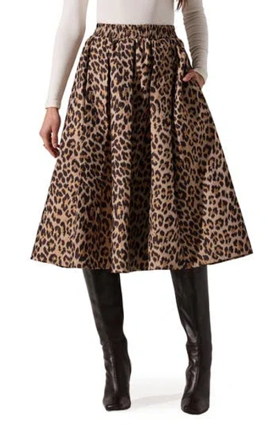 Astr The Label Andolina Animal Print Midi Skirt