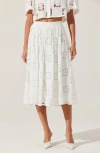 Astr The Label Andolina Lace Midi Skirt In White