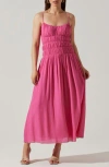 Astr The Label Andrina Shirred Maxi Sundress In Pink