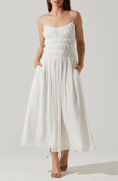 Astr The Label Andrina Shirred Maxi Sundress In White