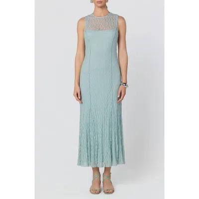 Astr The Label Annabella Lace Overlay Midi Dress In Green